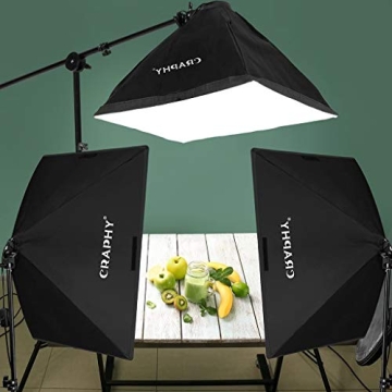 CRAPHY Professional Photo Studio Soft Box Lights Kit