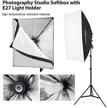 CRAPHY Professional Photo Studio Soft Box Lights Kit