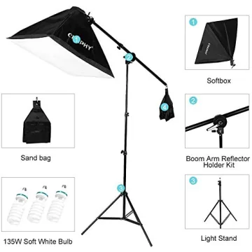 CRAPHY Professional Photo Studio Soft Box Lights Kit