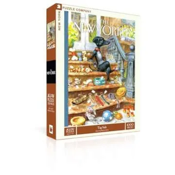 New York Puzzle Company - New Yorker Tag Sale - 1000 Piece Jigsaw Puzzle for Adults by Peter de Sève