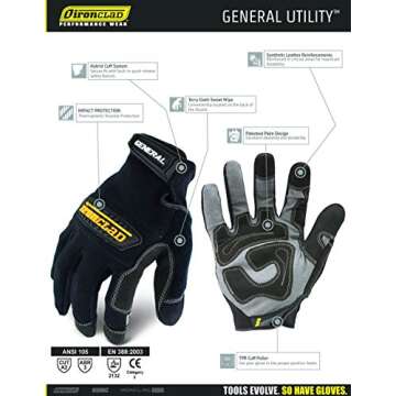 Ironclad General Utility Work Gloves - Durable & Performance Fit