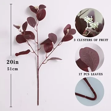 Rosscer Eucalyptus Stems Kit - 12 Realistic Faux Plants