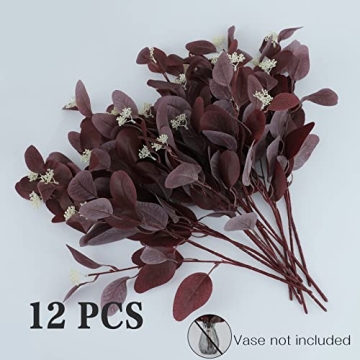 Rosscer Eucalyptus Stems Kit - 12 Realistic Faux Plants