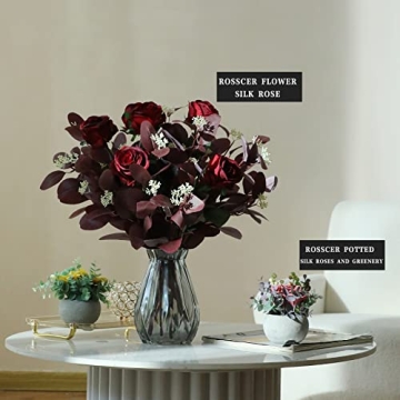 Rosscer Eucalyptus Stems Kit - 12 Realistic Faux Plants