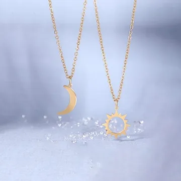Best Friend Necklace - Sun and Moon Jewelry for 2