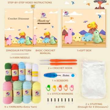 Complete Crochet Kit for Beginners with Extra Yarn