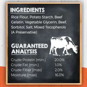 Canine Naturals Beef Chew - Rawhide Free Dog Treats - Made with Real Beef - Poultry Free Recipe - All-Natural and Easily Digestible - 5 Pack of 7 Inch Large Rolls for Dogs 50-75lb