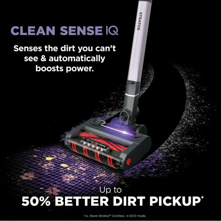 Shark IZ862H Stratos Cordless Vacuum with Clean Sense IQ and Odor Neutralizer, DuoClean PowerFins HairPro, Includes Duster Crevice Tool & Anti-Allergen Brush, Up To 60 Minute Runtime, Ash Purple