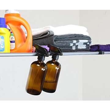 2 Pack - SimpleHouseware 16oz Amber Glass Spray Bottles with Chalk Labels