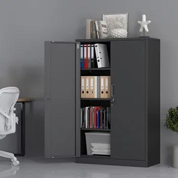 iJINGUR Lockable Metal Storage Cabinet for Home Office Garage