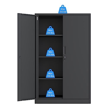 iJINGUR Lockable Metal Storage Cabinet for Home Office Garage