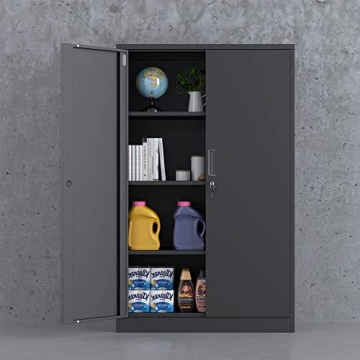 iJINGUR Lockable Metal Storage Cabinet for Home Office Garage