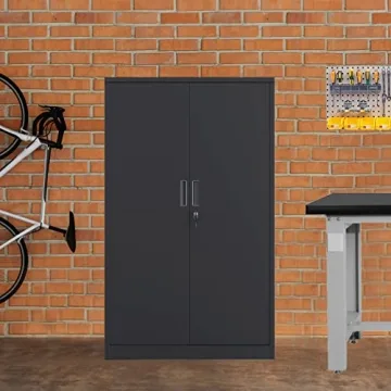 iJINGUR Lockable Metal Storage Cabinet for Home Office Garage
