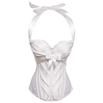 Alivila.Y Fashion Women's Halter Overbust Lingerie Bridal Corset 2046-White-XL