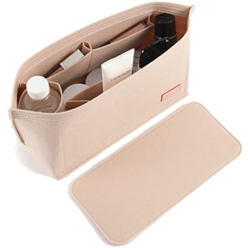 Doxo Purse Organizer Insert for Handbags & Base Shaper 2pc Set, Felt Organizer with Zipper