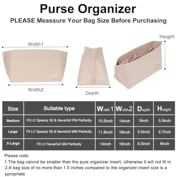 Doxo Purse Organizer Insert for Handbags & Totes - 7 Sizes Available