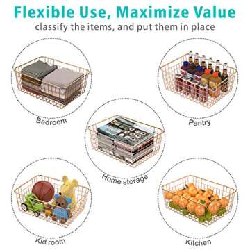 F-color Large Wire Storage Basket - Stylish & Versatile