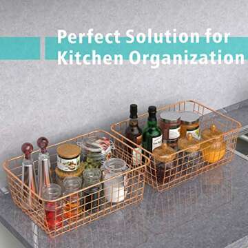 F-color Large Wire Storage Basket - Stylish & Versatile