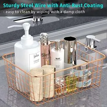 F-color Large Wire Storage Basket - Stylish & Versatile