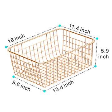 F-color Large Wire Storage Basket - Stylish & Versatile