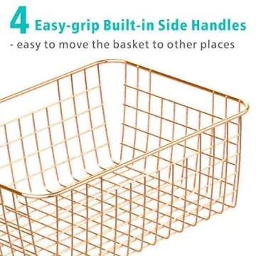 F-color Large Wire Storage Basket - Stylish & Versatile