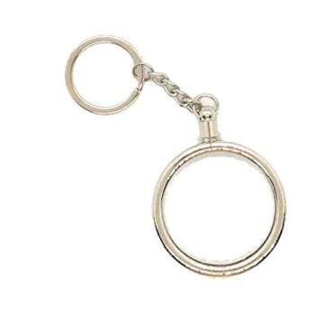Challenge Coin Holder Keychain 1.75" - Silver