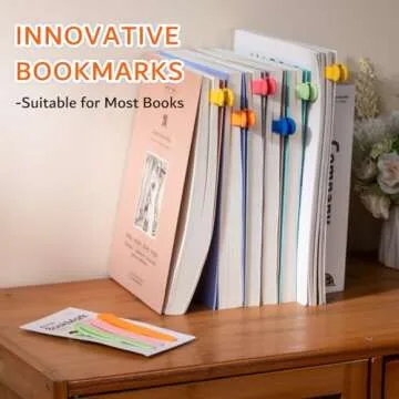 6pcs Silicone Automatic Bookmarks, Book Marks Gifts for Reading Women, Men, Kids, Book Lovers, Readers, Unique Cute Book Accessories, Stay in Place and Follow as You Read"