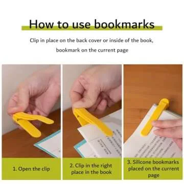 6pcs Silicone Automatic Bookmarks, Book Marks Gifts for Reading Women, Men, Kids, Book Lovers, Readers, Unique Cute Book Accessories, Stay in Place and Follow as You Read"