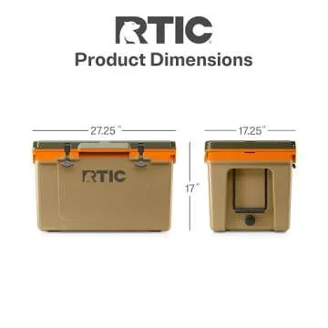 RTIC Ultra-Light 52 Quart Hard Cooler Insulated Portable Ice Chest Box for Beach, Drink, Beverage, Camping, Picnic, Fishing, Boat, Barbecue, 30% Lighter Than Rotomolded Coolers, Trailblazer