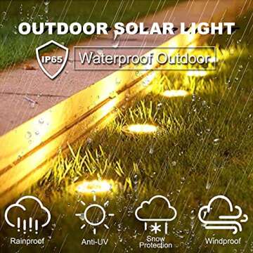 Solar Ground Lights-Waterproof Solar Lights Outdoor Garden- Solar Disk Lights-Upgraded 16LED Bright in-Ground Lights-Landscape Lights for Pathway, Yard, Lawn, Patio, Walkway (12 Pack White Light)