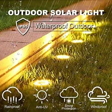 Solar Ground Lights-Waterproof Solar Lights Outdoor Garden- Solar Disk Lights-Upgraded 16LED Bright in-Ground Lights-Landscape Lights for Pathway, Yard, Lawn, Patio, Walkway (12 Pack White Light)