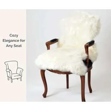 Woolous Sheepskin Rug, Genuine New Zealand Natural Lambskin Wool Real Sheep Skin Fur Throw Area Rug for Baby, Living Room, Bedroom, Sofa or Chair Covers (Single pelt 2x3,Ivory White)