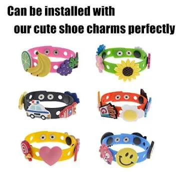 Muka 20 PCS Adult Rubber Charm Wristbands, Multi-Color Silicone Adjustable Bracelets