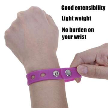 Muka 20 PCS Adult Rubber Charm Wristbands, Multi-Color Silicone Adjustable Bracelets