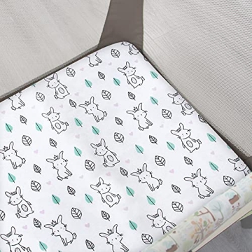 Breathable 2-Pack Pack and Play Sheets Stars Bunny Design