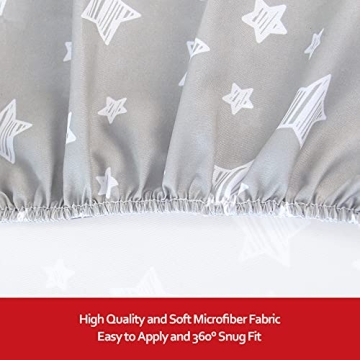 Breathable 2-Pack Pack and Play Sheets Stars Bunny Design