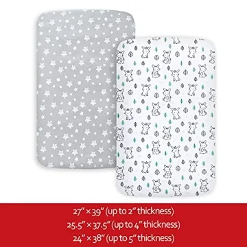 Breathable 2-Pack Pack and Play Sheets Stars Bunny Design