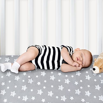 Breathable 2-Pack Pack and Play Sheets Stars Bunny Design