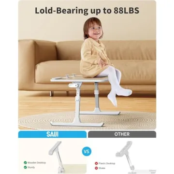 SAIJI Adjustable Laptop Desk for Bed, Foldable & Ergonomic