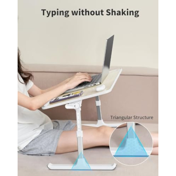 SAIJI Adjustable Laptop Desk for Bed, Foldable & Ergonomic