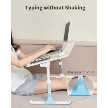 SAIJI Adjustable Laptop Desk for Bed, Foldable & Ergonomic