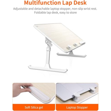 SAIJI Adjustable Laptop Desk for Bed, Foldable & Ergonomic