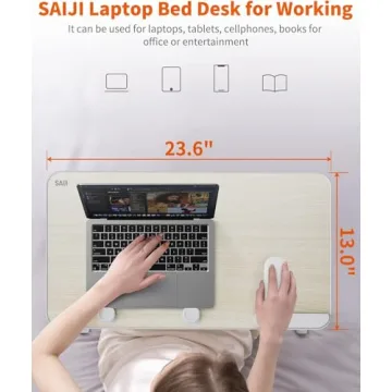 SAIJI Adjustable Laptop Desk for Bed, Foldable & Ergonomic