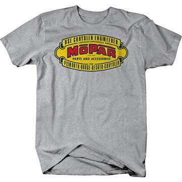 Racing Classic Logo Hotrod Muscle Car Vintage Car Graphic T Shirt for Men 2XL Heather Grey