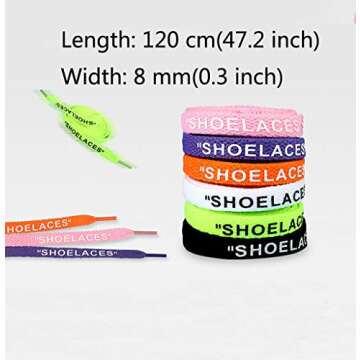 Daimay 3 Pairs Shoelaces Text Printed Flat Shoelaces Replacement Shoe Laces for Sneakers Shoe Laces ...