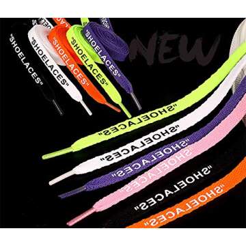 Daimay 3 Pairs Shoelaces Text Printed Flat Shoelaces Replacement Shoe Laces for Sneakers Shoe Laces Swap – 1.2M - Orange Pink Fluorescent Green