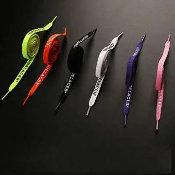 Daimay 3 Pairs Shoelaces Text Printed Flat Shoelaces Replacement Shoe Laces for Sneakers Shoe Laces Swap – 1.2M - Orange Pink Fluorescent Green