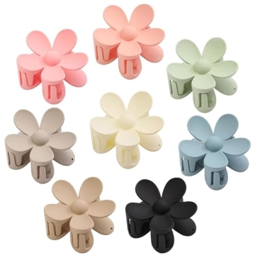 8PCS Flower Claw Clips - Strong Hold Hair Accessories for Women & Girls