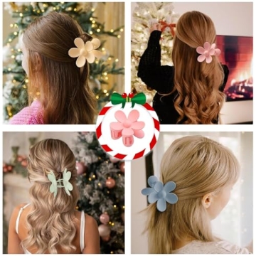 Stylish 8PCS Flower Claw Clips for All Hair Types