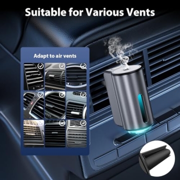 Smart Car Air Freshener, Car Air Freshener Diffuser, Car Diffuser Air Freshener with Three Adjustable Modes, Aromatizante para Carro, Car Diffuser with 8pcs Essential Oil(Black)